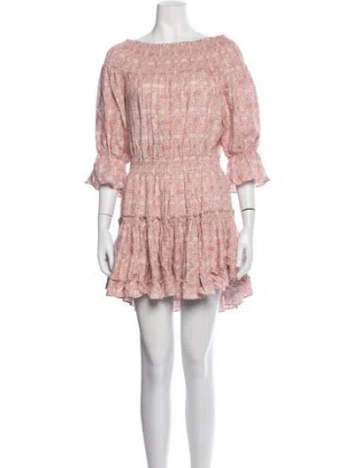 Pre-owned Misa Floral Print Mini Dress In Pink