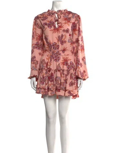 Pre-owned Misa Floral Print Mini Dress In Pink