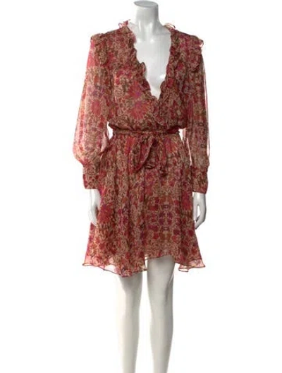 Pre-owned Misa Floral Print Mini Dress In Purple