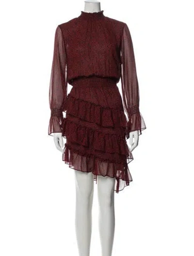 Pre-owned Misa Floral Print Mini Dress In Red