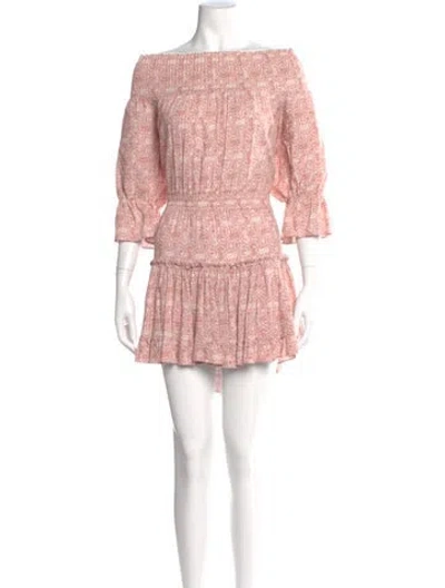 Pre-owned Misa Floral Print Mini Dress In Red