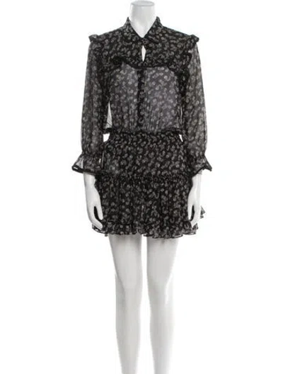 Pre-owned Misa Floral Print Mini Dress W/ Tags In Black