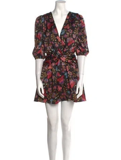 Pre-owned Misa Floral Print Mini Dress W/ Tags In Black