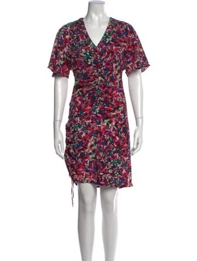 Pre-owned Misa Floral Print Mini Dress W/ Tags In Blue