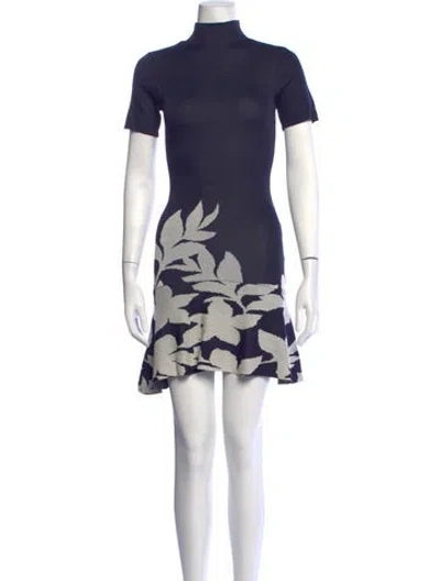 Pre-owned Misa Floral Print Mini Dress W/ Tags In Blue