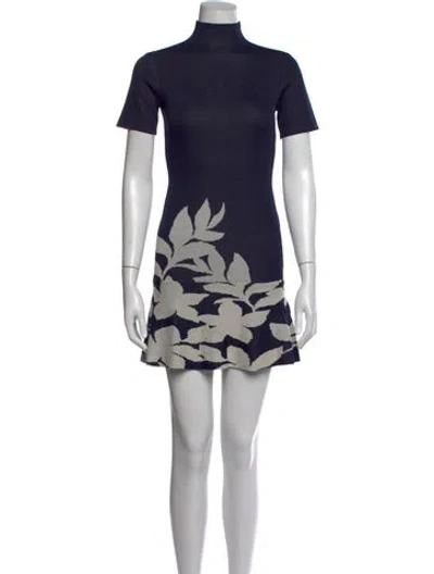 Pre-owned Misa Floral Print Mini Dress W/ Tags In Blue