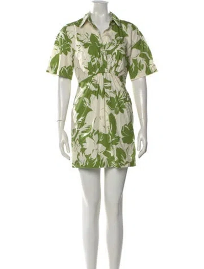 Pre-owned Misa Floral Print Mini Dress W/ Tags In Green