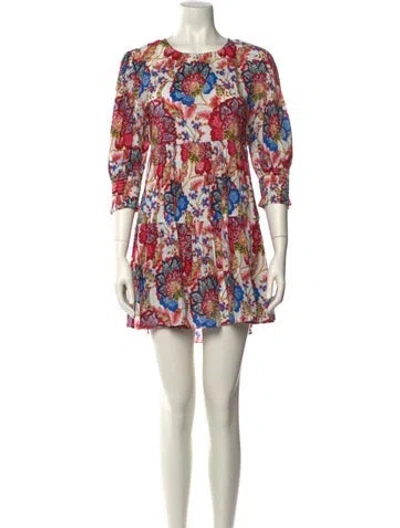 Pre-owned Misa Floral Print Mini Dress W/ Tags In Multi
