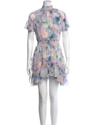 Pre-owned Misa Floral Print Mini Dress W/ Tags In Multi
