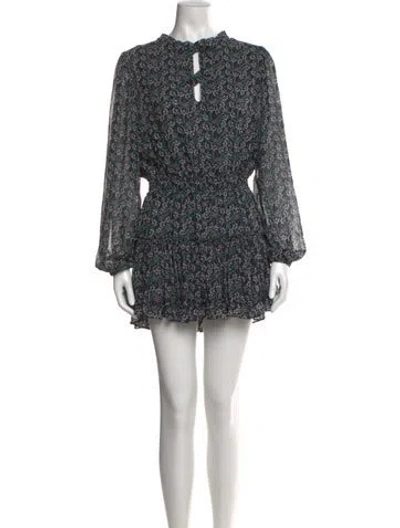 Pre-owned Misa Floral Print Mini Dress W/ Tags In Neutral