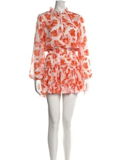 Pre-owned Misa Floral Print Mini Dress W/ Tags In Neutrals