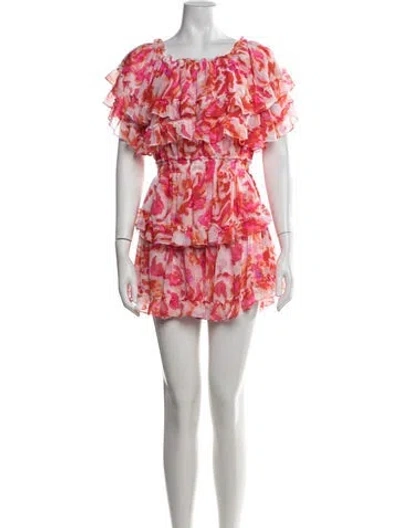 Pre-owned Misa Floral Print Mini Dress W/ Tags In Neutrals
