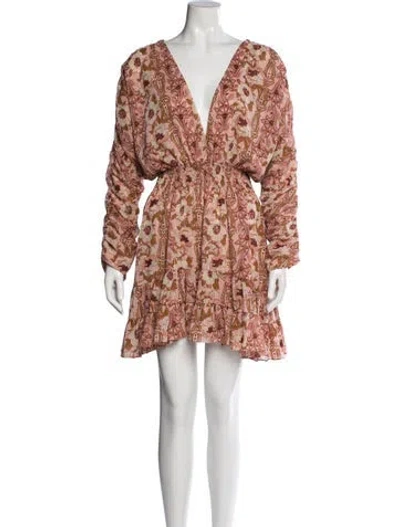 Pre-owned Misa Floral Print Mini Dress W/ Tags In Pink