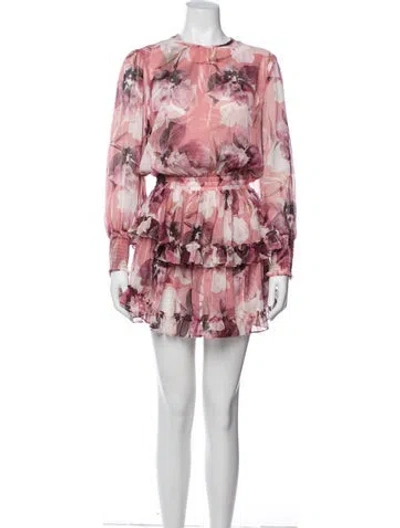 Pre-owned Misa Floral Print Mini Dress W/ Tags In Pink