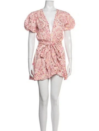 Pre-owned Misa Floral Print Mini Dress W/ Tags In Pink