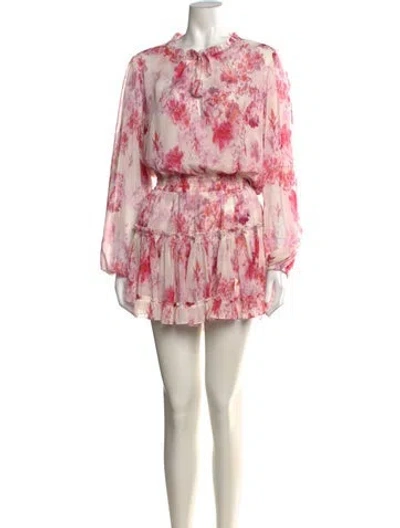 Pre-owned Misa Floral Print Mini Dress W/ Tags In Pink
