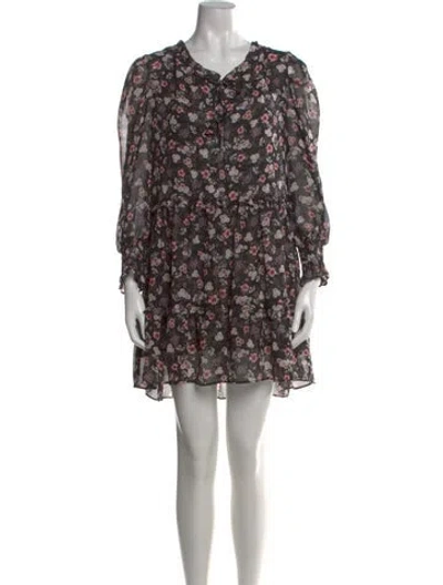 Pre-owned Misa Floral Print Mini Dress W/ Tags In Red