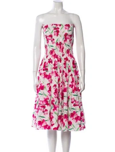 Pre-owned Misa Floral Print Mini Dress W/ Tags In White