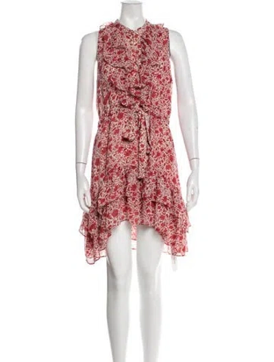 Pre-owned Misa Floral Print Mini Dress In White