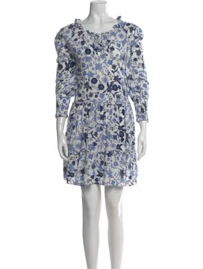 Pre-owned Misa Floral Print Mini Dress In White