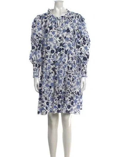 Pre-owned Misa Floral Print Mini Dress In White
