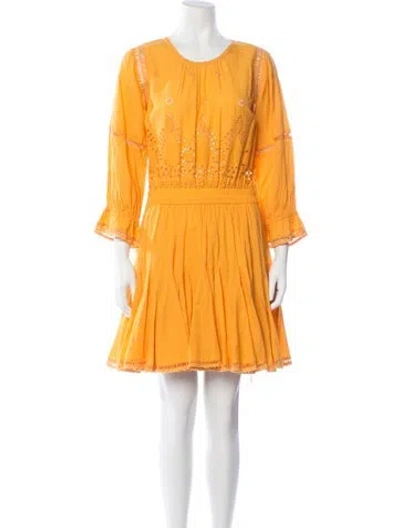 Pre-owned Misa Floral Print Mini Dress In Yellow
