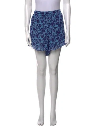 Pre-owned Misa Floral Print Mini Shorts In Blue