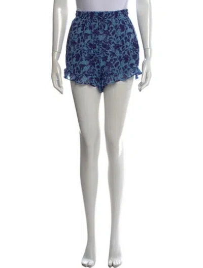 Pre-owned Misa Floral Print Mini Shorts In Blue