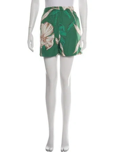 Pre-owned Misa Floral Print Mini Shorts W/ Tags In Green