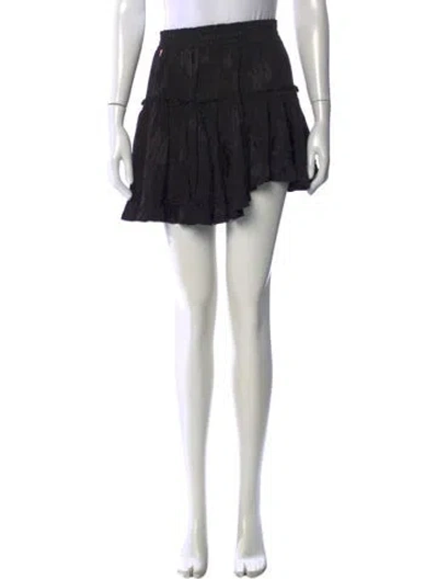Pre-owned Misa Floral Print Mini Skirt In Black