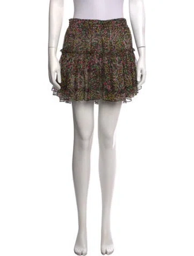 Pre-owned Misa Floral Print Mini Skirt In Black/purple