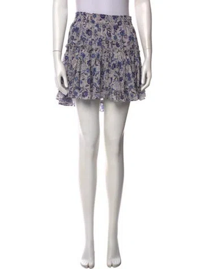 Pre-owned Misa Floral Print Mini Skirt In Blue