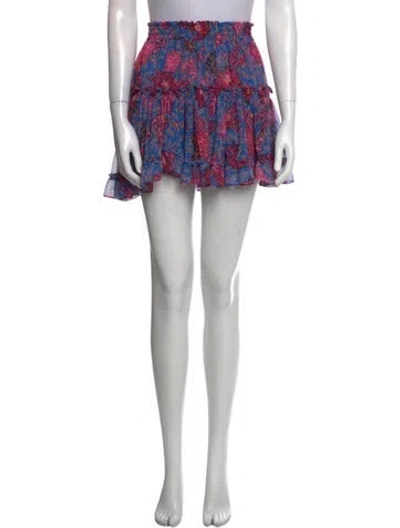 Pre-owned Misa Floral Print Mini Skirt In Blue