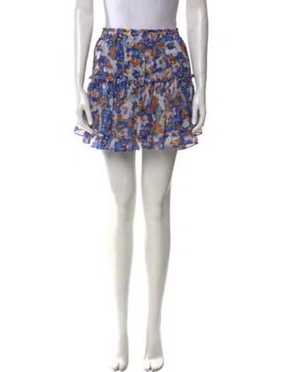 Pre-owned Misa Floral Print Mini Skirt In Blue