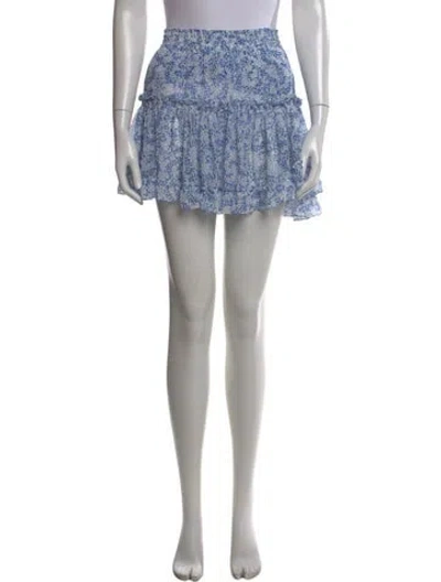 Pre-owned Misa Floral Print Mini Skirt In Blue