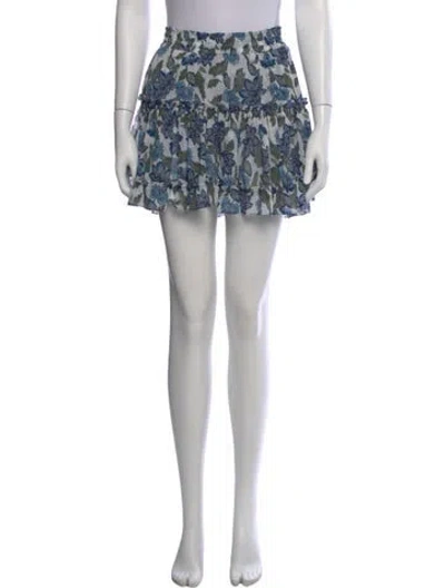 Pre-owned Misa Floral Print Mini Skirt In Blue