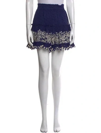 Pre-owned Misa Floral Print Mini Skirt In Blue