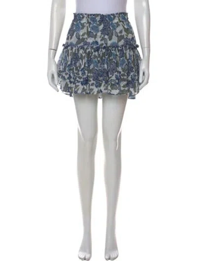 Pre-owned Misa Floral Print Mini Skirt In Blue
