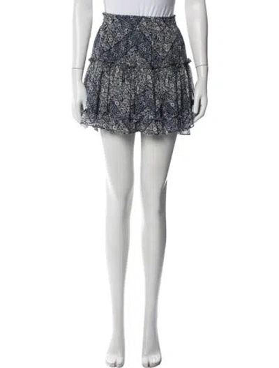 Pre-owned Misa Floral Print Mini Skirt In Blue