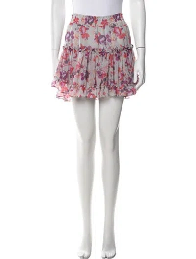 Pre-owned Misa Floral Print Mini Skirt In Blue