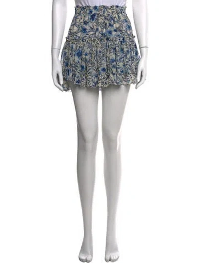 Pre-owned Misa Floral Print Mini Skirt In Blue