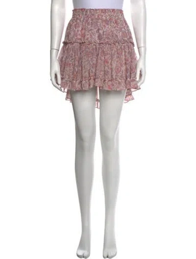 Pre-owned Misa Floral Print Mini Skirt In Blue