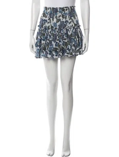 Pre-owned Misa Floral Print Mini Skirt In Blue/white
