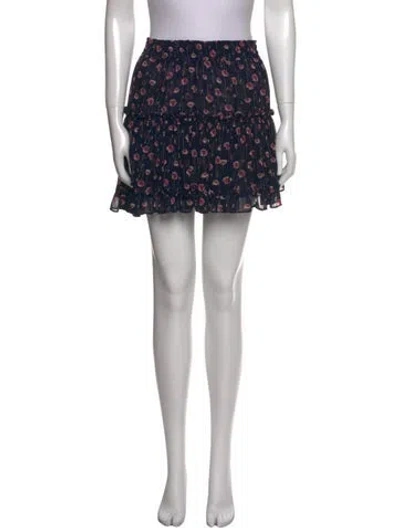 Pre-owned Misa Floral Print Mini Skirt In Multi