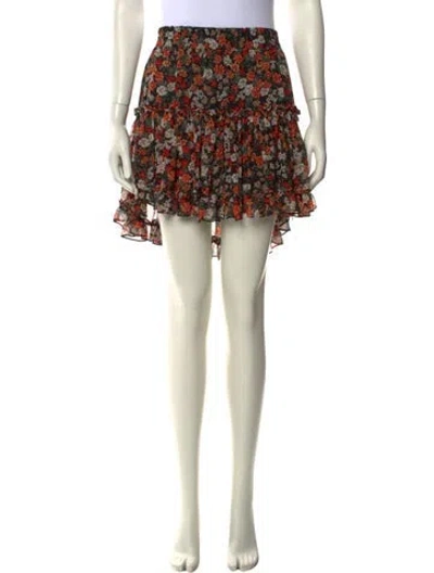 Pre-owned Misa Floral Print Mini Skirt In Multi