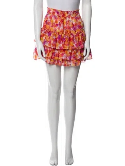 Pre-owned Misa Floral Print Mini Skirt In Multi