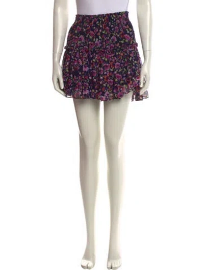 Pre-owned Misa Floral Print Mini Skirt In Multi