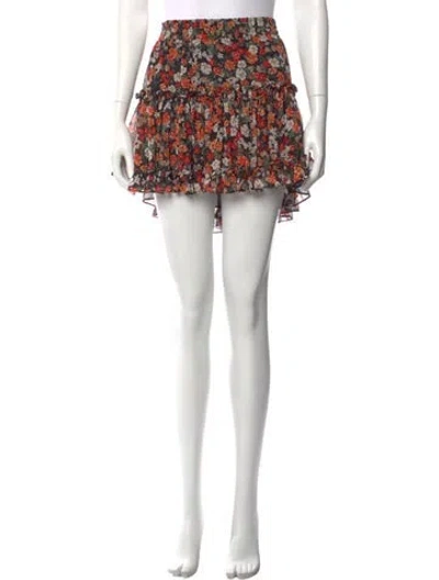 Pre-owned Misa Floral Print Mini Skirt In Multi