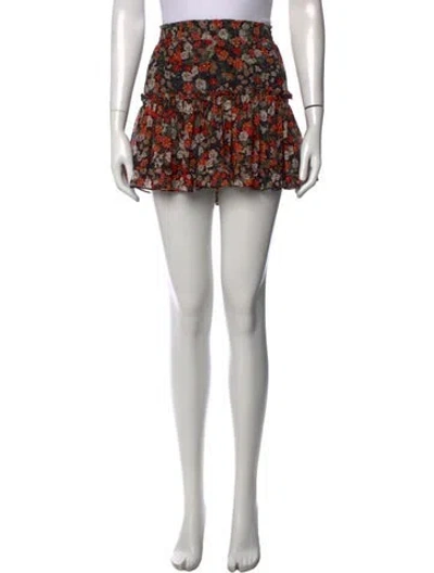Pre-owned Misa Floral Print Mini Skirt In Multi
