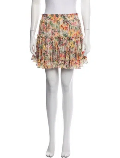 Pre-owned Misa Floral Print Mini Skirt In Multicolor
